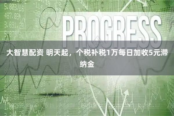 大智慧配资 明天起，个税补税1万每日加收5元滞纳金